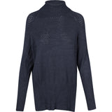 Turtle-Neck Knit Sweater With Pointelle Detailing