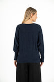 Boat-Neck Knit Sweater With Pointelle Detailing