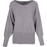 Boat-Neck Knit Sweater With Pointelle Detailing