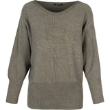 Boat-Neck Knit Sweater With Pointelle Detailing