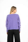 Oversized Double-Knit Boat-Neck Sweater With Bat-Sleeves