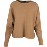 Oversized Double-Knit Boat-Neck Sweater With Bat-Sleeves