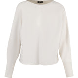 Oversized Double-Knit Boat-Neck Sweater With Bat-Sleeves