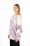 Printed Boat-Neck Tunic Length Sweater With Dropped Shoulder