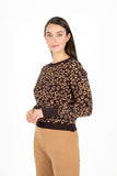 Leopardo Jacquard Crew-Neck Sweater With Long Sleeves