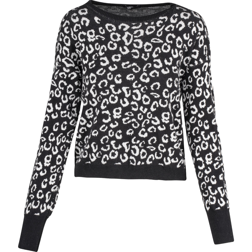 Leopardo Jacquard Crew-Neck Sweater With Long Sleeves