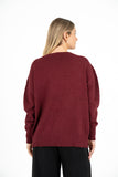 Crew-Neck Sweater With Set-In Long Sleeves And Gold Foil Detailing