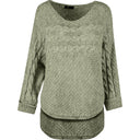 Knit Boat-Neck Sweater With Curved Hi/Low Hemline