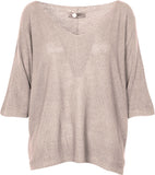 M Made in Italy - Women's V-Neck 3/4 Sleeves Pullover