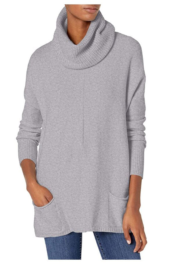 Women's Scoop Neck Sweater with Scarf